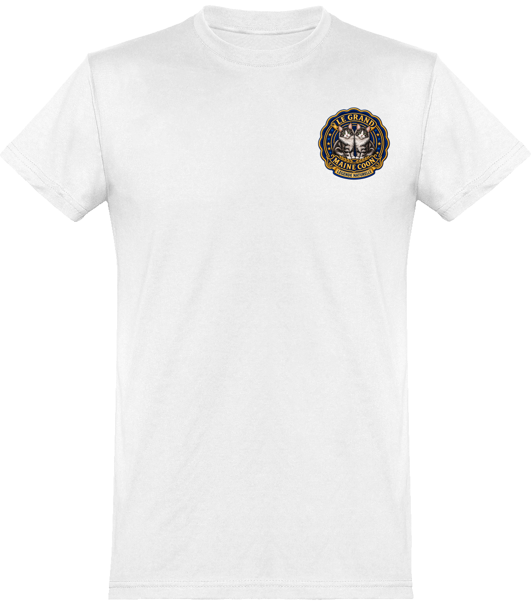 T-shirt homme col rond Maine Coon - vue de face, coloris 1