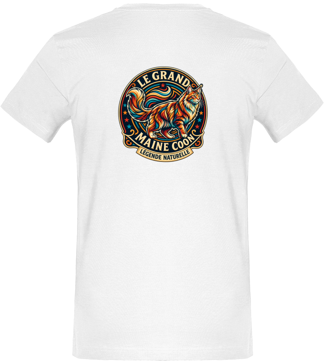 Tee Shirt Homme Col rond Manches Courtes Maine coon
