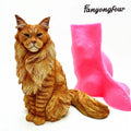 Moule en silicone Fan Yong pour figurine de chat Maine Coon – Simulation animale pour loisirs créatifs (plâtre, résine, béton)