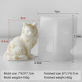 Moule en silicone 3D « Chat Maine Coon assis » pour bougies parfumées, cire, plâtre, résine époxy, loisirs créatifs, décoration intérieure et cadeaux
