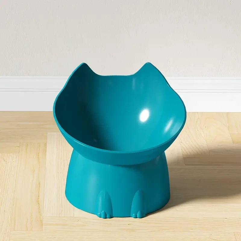 Bol surélevé pour chat, moustache, plat d'alimentation pour animaux de compagnie surélevé en plastique Anti-basculement avec bord incliné, Protection du cou, nourriture pour chat.