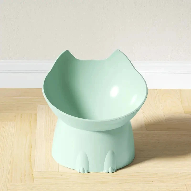Bol surélevé pour chat, moustache, plat d'alimentation pour animaux de compagnie surélevé en plastique Anti-basculement avec bord incliné, Protection du cou, nourriture pour chat.