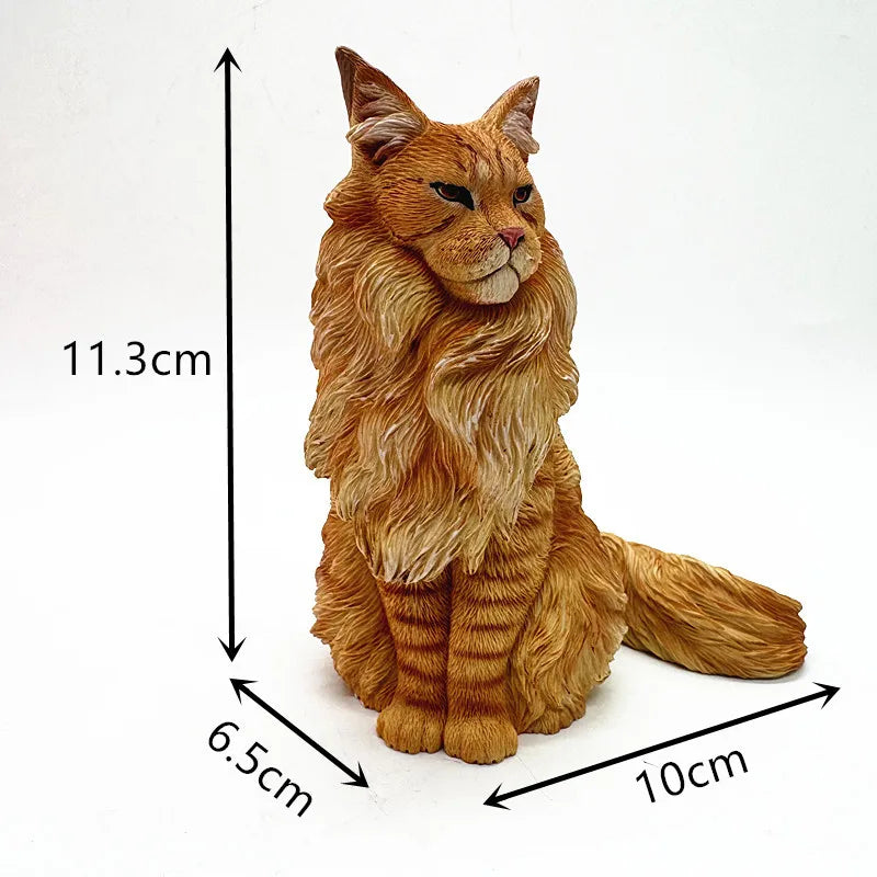 Moule en silicone Fan Yong pour figurine de chat Maine Coon – Simulation animale pour loisirs créatifs (plâtre, résine, béton)