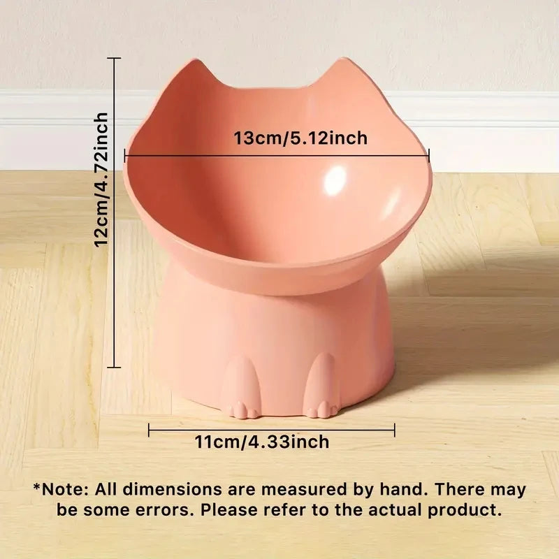 Bol surélevé pour chat, moustache, plat d'alimentation pour animaux de compagnie surélevé en plastique Anti-basculement avec bord incliné, Protection du cou, nourriture pour chat.
