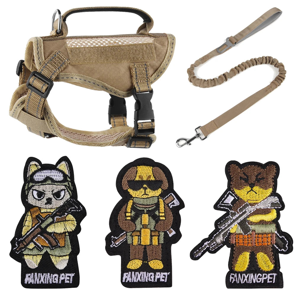 Harnais tactique et laisse pour chaton ou chiot – Harnais à main pour chats (Maine Coon, Chinchilla) et accessoires adhésifs pour animaux