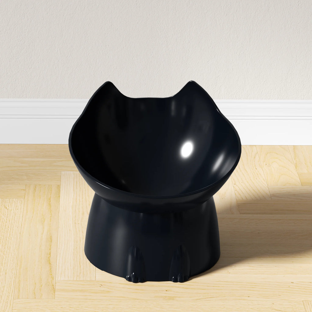 Bol surélevé pour chat, moustache, plat d'alimentation pour animaux de compagnie surélevé en plastique Anti-basculement avec bord incliné, Protection du cou, nourriture pour chat.