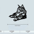 Décoration murale en métal Maine Coon (1 pièce), sculpture de chat pour chambre à coucher, cadeau de fête thermolaqué pour les amoureux des chats